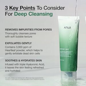 ANUA Heartleaf Quercetinol Pore Deep Cleansing Foam, Facial Cleanser, for Double Cleansing, BHA, Hyaluronic Acid, Glycerin, Face Wash, Blackhead Remover, Korean Skincare (150ml/5.07 fl.oz.) - Image 5