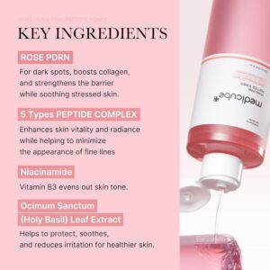 Medicube PDRN Pink Peptide Toner I Pink Glow Toner for Skin Boosting, Soothing and Calming, Uneven Skin Tone, Rose PDRN & Peptide & Niacinamide, Korean Skin Care (250ml / 8.45 fl. oz.) - Image 4