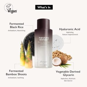 Haruharu Wonder Black Rice Hyaluronic Toner for Sensitive Skin 5.1 fl.oz / 150ml | Alcohol Free, Fragrance Free | Vegan, Crurelty Free, EWG-Green - Image 6