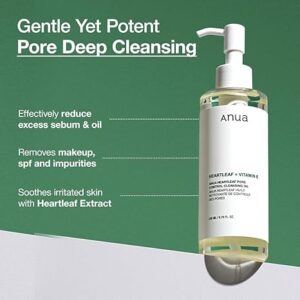 Anua Heartleaf Pore Control Cleansing Oil, Oil Cleanser for Face, Makeup Blackhead Remover, Korean Skin Care 6.76 fl oz(200ml) (original) - Image 6