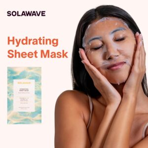 SolaWave Hydrating Sheet Mask, Anti Aging Face Mask with Niacinamide, Hydrating Face Mask with Hyaluronic Acid, Moisturizing Face Masks - Image 4